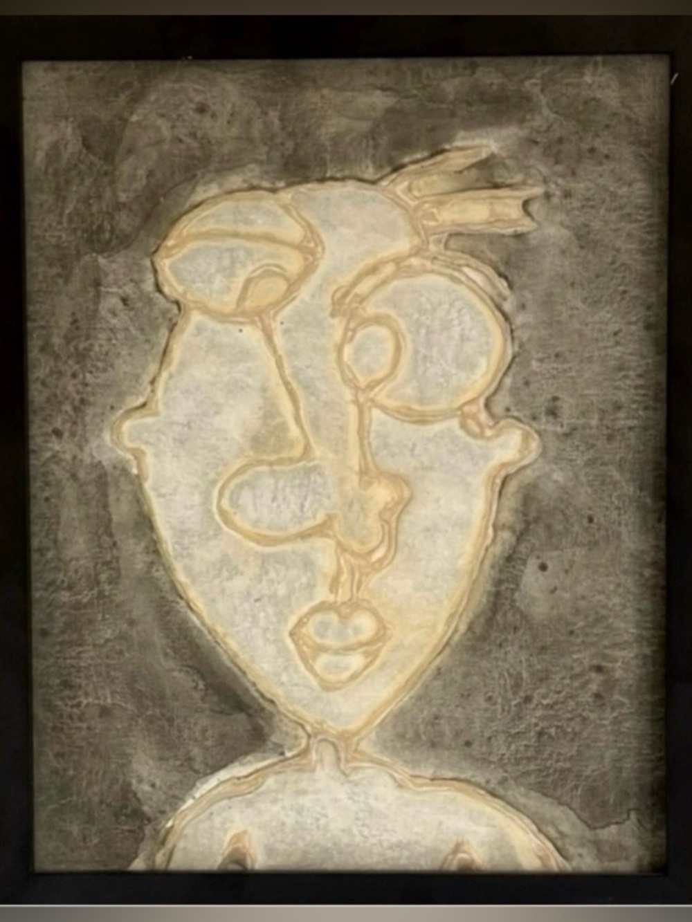 Original Modern Fine Art DAN SAYLES Painting Signed Framed ABSTRACT PORTRAITURE